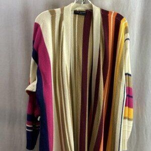 Lane Bryant Women's Multicolor Striped Open Cardigan - Sz 18